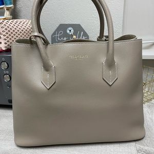 Teddy Blake Vanessa leather 13” tote beige color
